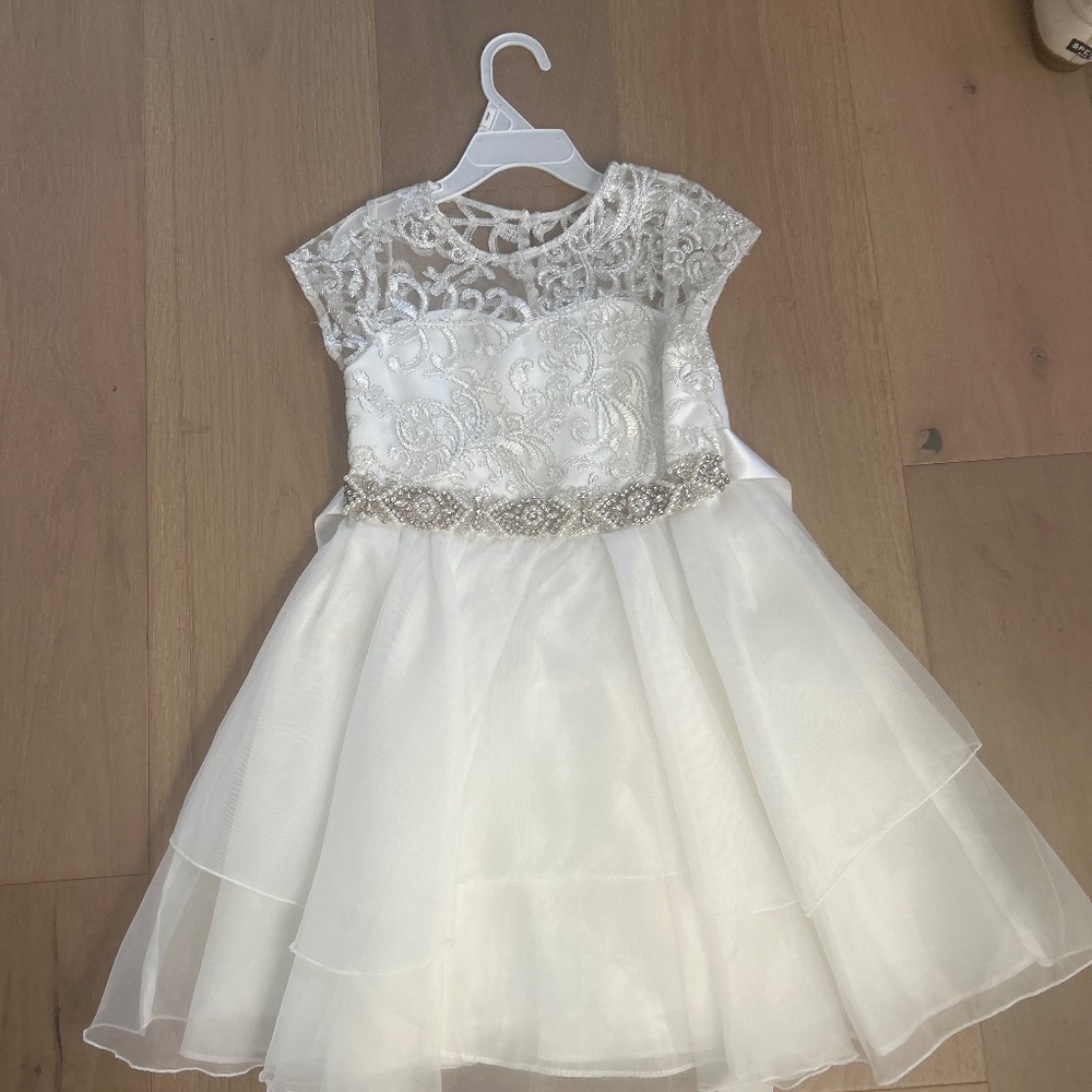 Rare editions white formal dress girls size 6